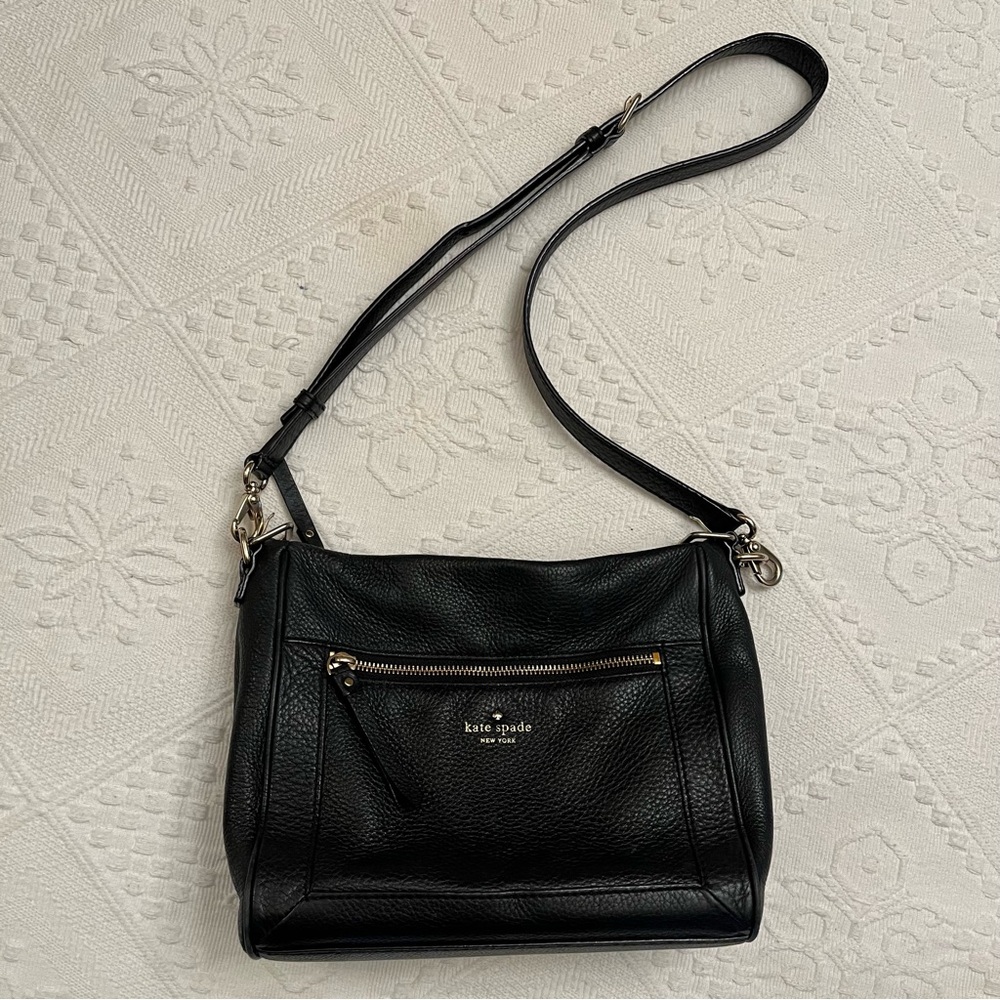 Kate Spade Black Pebbled 100% Cow Leather Crossbody Bag - Picture 14 of 15